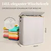 HENNEZ Wäschekorb mit Deckel 2 Fächer Wäschekorb Beige - Produktbild-Vorschau 10