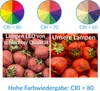 Comparison of LED light quality using strawberries as an example, showing different CRI values. Podgląd zdjęcia produktu