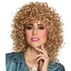 A woman wearing a blonde curly wig and a blue jacket. Náhled obrázku produktu