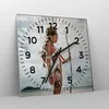 Wanduhr - Quadrat - Glasuhr - Brennen Mann Frau - 40x40cm - Produktbild-Vorschau 4