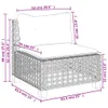 9-tlg. Garten-Sofagarnitur mit Kissen Grau Poly Rattan Produktbild-Vorschau 11