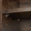 A close-up view of the interior of a wooden cabinet, showing two shelves supported by metal brackets. Náhled obrázku produktu