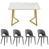 A dining table with four chairs, presented on a white background. Produktbild-Vorschau