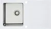 A top-down view of a white kitchen sink with a stainless steel basin and drainer. Produktbild-Vorschau