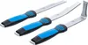 Three metal chisels with blue and black handles are arranged diagonally on a white background. Produktbild-Vorschau