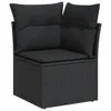 Design 8-tlg. Garten-Sofagarnitur mit Kissen Schwarz Poly Produktbild-Vorschau 4