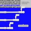 Three white curtain rods are displayed against a blue background, with text overlays describing features. Voir les images du produit