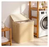 Relaxdays Wäschekorb mit Deckel, Bambus, 90 l, faltbare Produktbild-Vorschau 6
