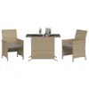 vidaXL 3-tlg. Bistro-Set mit Kissen Beigemischung Poly Produktbild-Vorschau 3