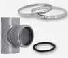 A plumbing fitting and related accessories are arranged on a white background. Anteprima dell’immagine prodotto