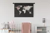 MuchoWow® Wandteppich Wandbehang Weltkarte - Schwarz und Produktbild-Vorschau 2