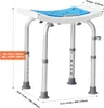 A shower stool with dimensions indicated by text overlays. Podgląd zdjęcia produktu