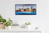 Wanduhr Bürouhr Leinwand Bild 60x30 Malerei Abstrakte Stadt Produktbild-Vorschau 3