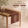 Moderner Tischläufer braun Leinen-Optik 140 x 40 cm schmal Produktbild-Vorschau 2
