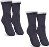 Haussocken (Grau / 2 Paar) Damen mit Teddyfutter - Produktbild-Vorschau 1