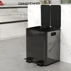 HOMCOM Odpadkový koš 2 x 20 l, systém třídění odpadu, Náhled obrázku produktu 9