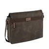 A brown messenger bag is shown against a white background. Produktbild-Vorschau