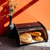 Creative Home Čierna drevená chlebovka s posuvným vekom | Náhľad obrázku produktu 2