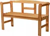 A wooden garden bench with a backrest, presented against a white background. Produktbild-Vorschau