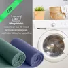 A washing machine with rolled up blankets in front, and text overlay about eco-friendly care instructions. Náhľad obrázku produktu