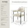 tectake® Armlehnstuhl Doé gepolstert 58 x 62 x 85 cm Produktbild-Vorschau 5