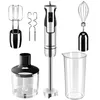 A collection of hand blender accessories and a hand blender, arranged on a white background. Anteprima dell’immagine prodotto