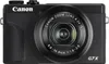 A front view of a black Canon PowerShot G7 X Mark III digital camera. Produktbild-Vorschau