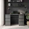 Scrivania CUBA Antracite – Scrivania Porta PC con 6 Anteprima dell’immagine prodotto 2