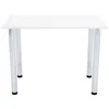A white rectangular table with four chrome legs on a white background. Produktbild-Vorschau
