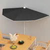 Mezzo ombrellone con asta 180x90 cm nero Anteprima dell’immagine prodotto 2