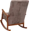 Rear view of a brown rocking chair with wooden frame. Podgląd zdjęcia produktu