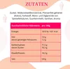 A nutritional information table and ingredient list for a food product, with decorative ice cream cone graphics. Produktbild-Vorschau