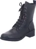 A black lace-up boot on a white background. Podgląd zdjęcia produktu