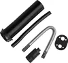 A collection of parts for a diesel air heater, including flexible hoses and a mounting plate, laid out on a white background. Podgląd zdjęcia produktu