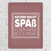 Kochen macht Spaß, essen aber noch mehr Metallschild XXL in Produktbild-Vorschau 2
