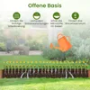 A raised garden bed with plants being watered. Voir les images du produit