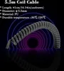 A coiled black cable against a dark background with concentric purple and blue rings. Produktbild-Vorschau