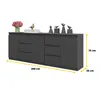 Komoda 200 Cm Antracyt 6 Szuflad, 3 Drzwi, 3 Półki Zestaw Podgląd zdjęcia produktu 2