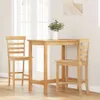 A wooden bar table and two bar stools are set up in a room with natural light coming from a window. Náhled obrázku produktu