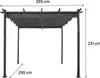 Hliníková pergola se stahovací střechou - 3 x 4 m - šedá Náhled obrázku produktu 4