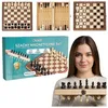 Jeu d'échecs 3 en 1 Jeu d'échecs magnétique en bois 34 cm Voir les images du produit 15