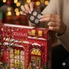 A person is holding a makeup palette over a festive advent calendar. Produktbild-Vorschau