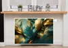 A radiator cover with a leaf pattern is shown in a room setting. Produktbild-Vorschau