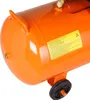 A close-up view of an orange air compressor tank with a yellow warning label and a black wheel. Anteprima dell’immagine prodotto
