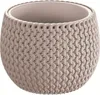 A beige planter with a knitted texture. Anteprima dell’immagine prodotto