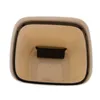 Top-down view of an empty, beige sensor trash can with a black rim and a black internal holder. Podgląd zdjęcia produktu