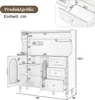 A technical drawing with dimensions of a cabinet or sideboard. Podgląd zdjęcia produktu