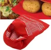A red potato baking bag with instructions printed on it, shown with potatoes and a baked potato in the background. Produktbild-Vorschau