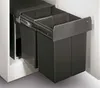 A pull-out waste bin system with two compartments inside a cabinet. Podgląd zdjęcia produktu