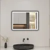 Schwarzer Rahmen Badspiegel mit 70X50cm Produktbild-Vorschau 1